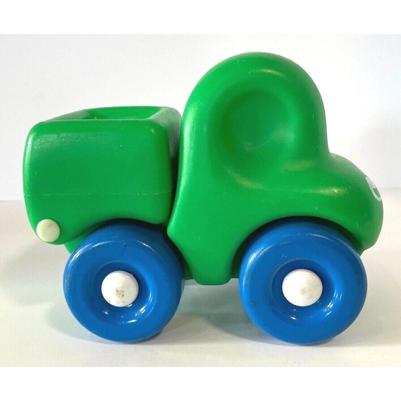 Vintage Little Tikes Chunky First Cars Green Dump Truck Toy Plastic 1st 80s PLAY - Picture 5 of 9